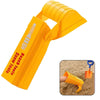 Yellow kids excavator digging toy used for sand and snow