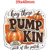 A sticker featuring text saying hey there pumpkin and pick of the patch with illustrations of pumpkins.