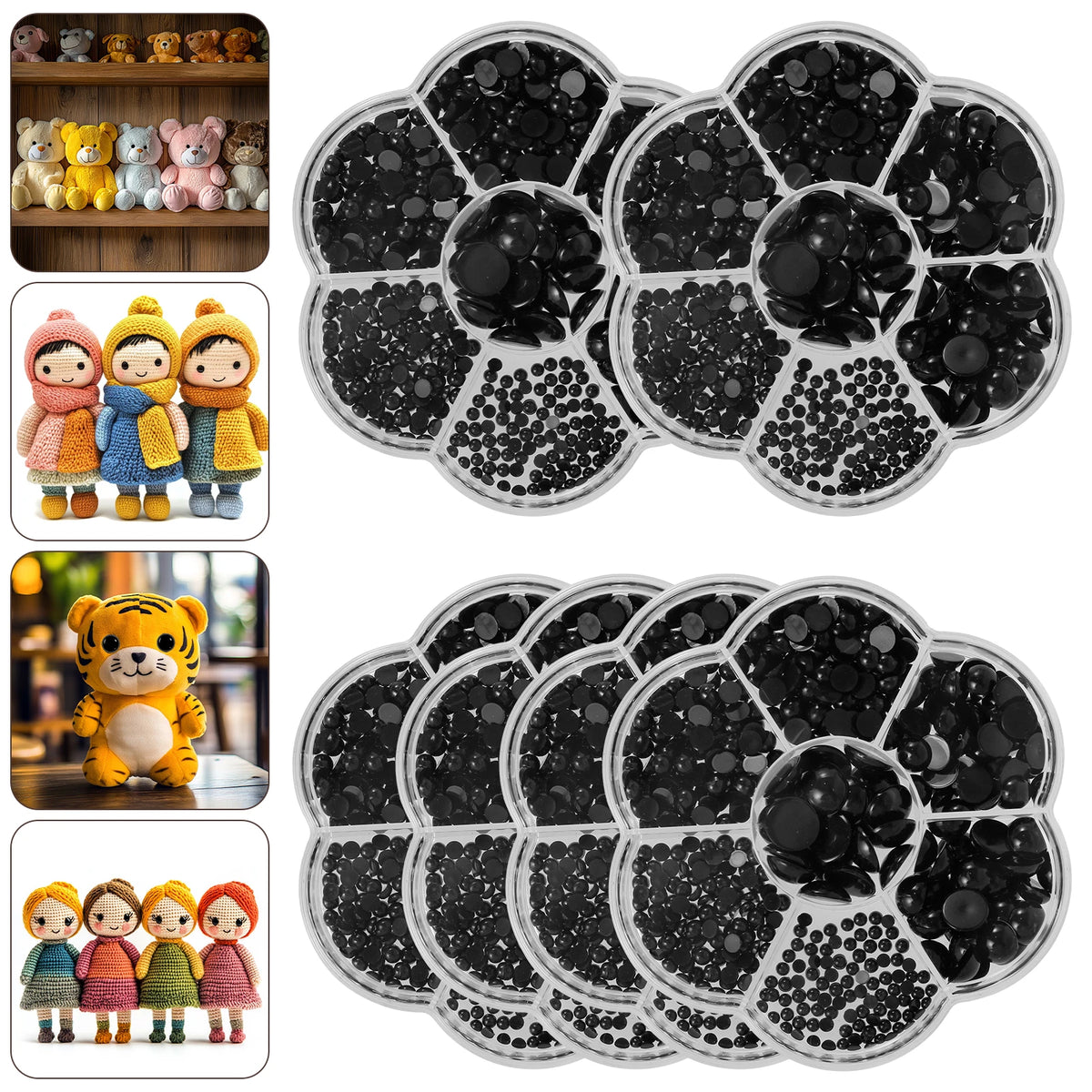 Plastic Doll Eyes for Crafts and Stuffed Animals (Multipack)