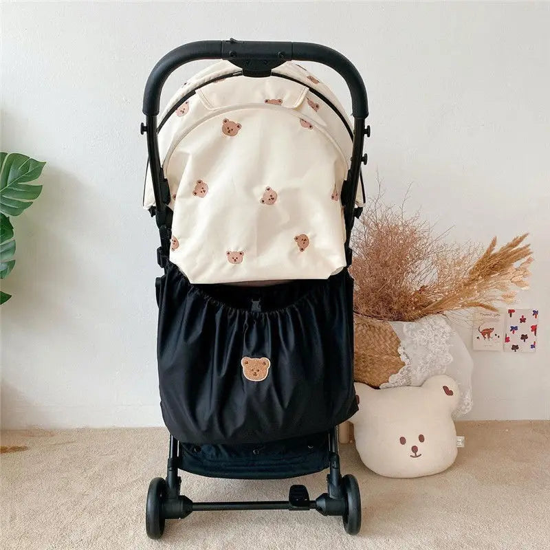 Cartoon Bear Stroller Organizer Bag with Large Capacity