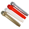 Three realistic toy microphone props in gold, red, and silver colors.