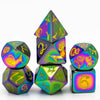 Premium Metal Polyhedral Dice Set with Dragon Font