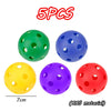 Five colorful plastic balls in green, blue, yellow, and red, labeled as 5pcs ABS material.