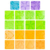 A grid of colorful silicone stamps featuring various animal and nature shapes for a DIY craft kit.