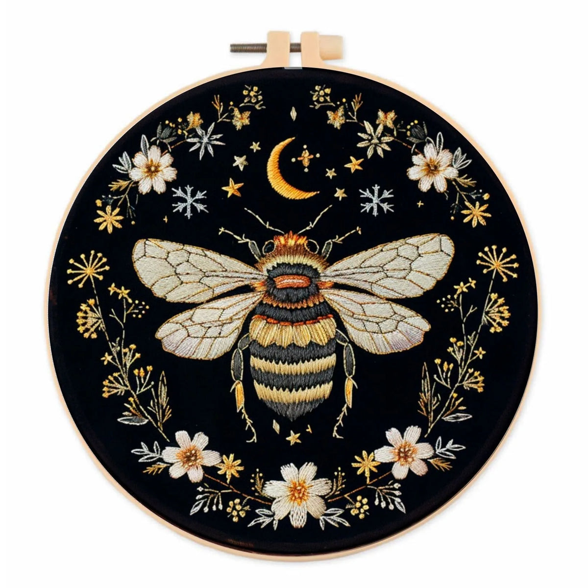 Butterfly & Moon Embroidery Kit with Floral Border