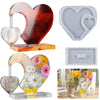 Silicone molds for heart-shaped photo frames and trays used for resin casting