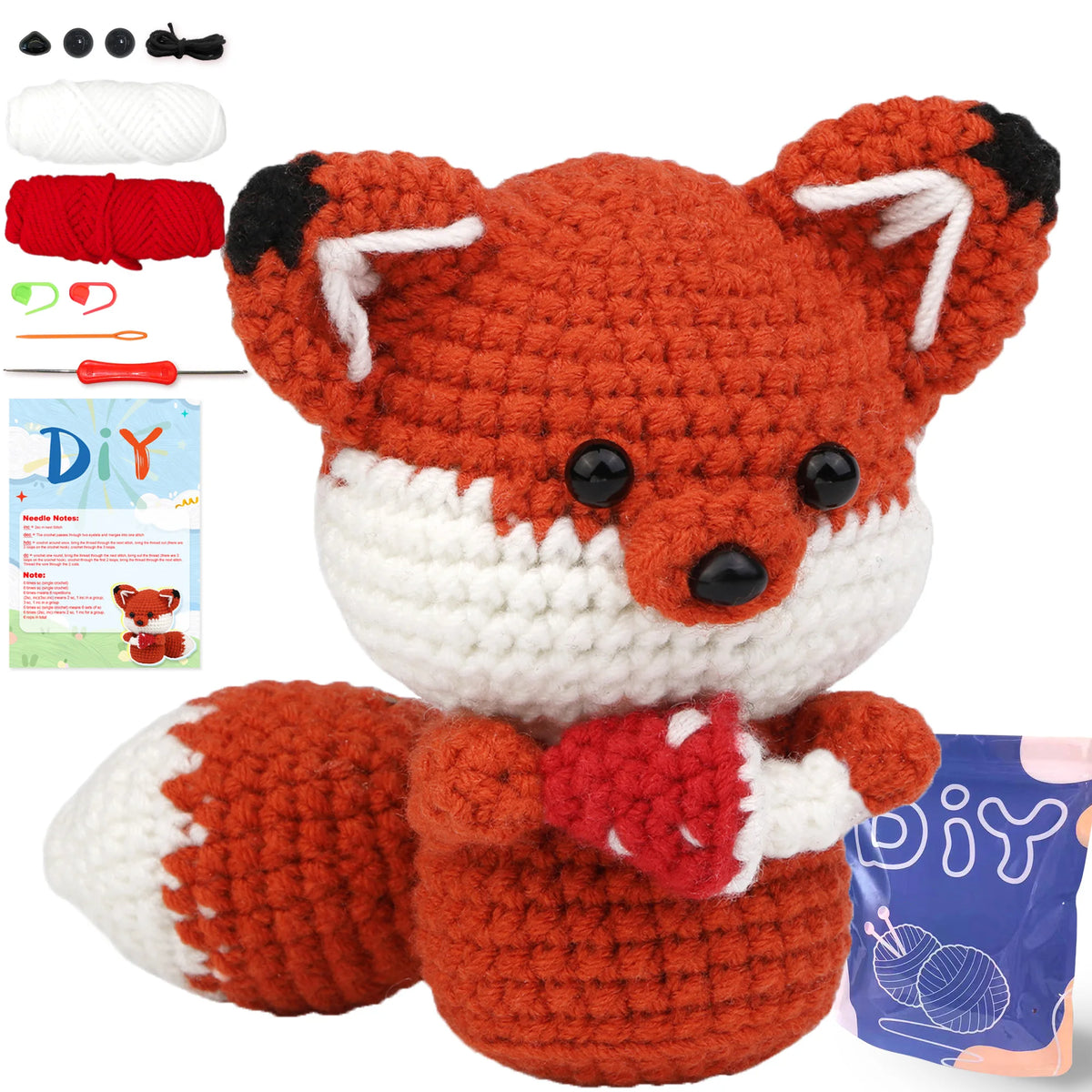 Beginner Animal Crochet Kit — Frog, Chick & Penguin Amigurumi Set