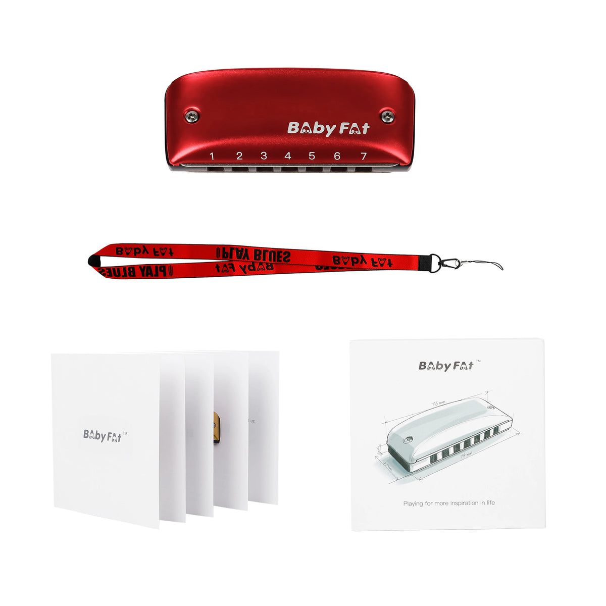 7-Hole Blues Harmonica with Neck Strap
