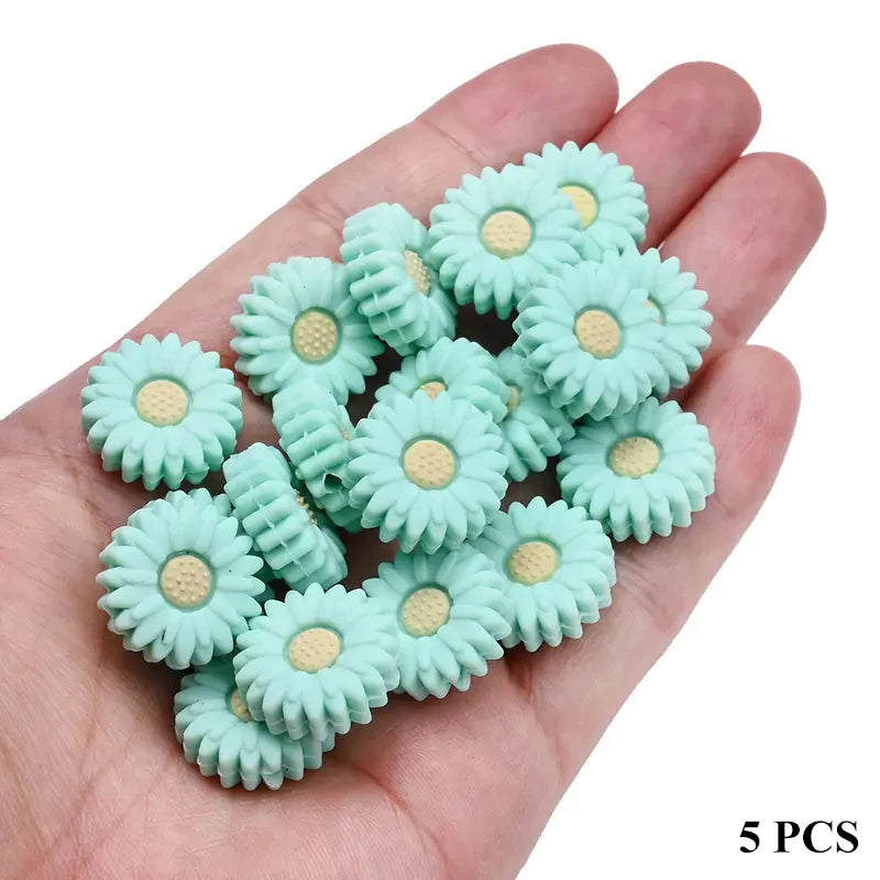20mm Daisy Silicone Beads for DIY Jewelry & Crafts