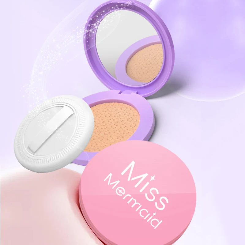 A pink and purple kids pretend makeup set featuring an open compact and a round palette.