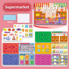 A Busy Book for Level 4 Montessori quiet book featuring various sticker and matching activities for toddlers
