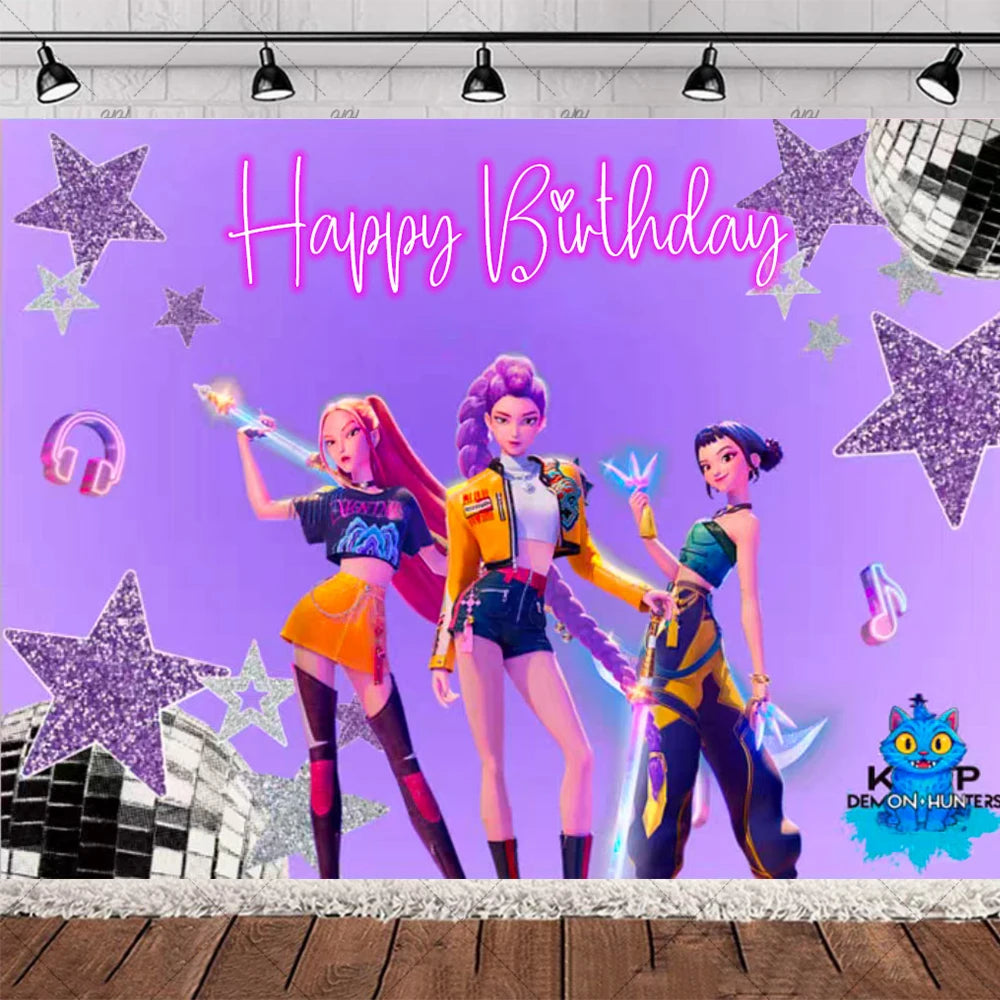 K-Pop Theme Party Backdrop for Birthday Celebrations