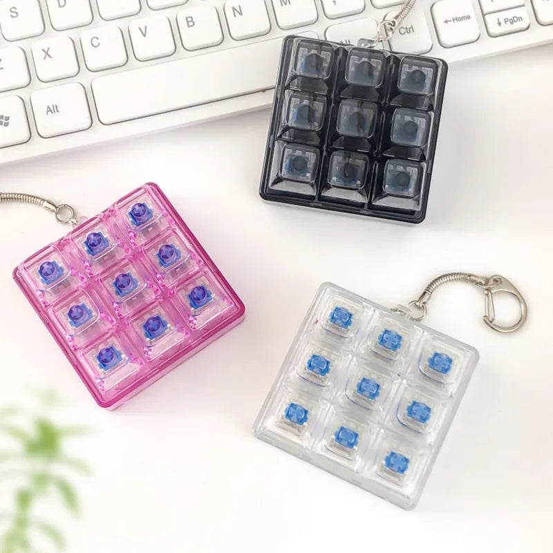 Mini Mechanical Keyboard Fidget Keychain with Clicking Keys