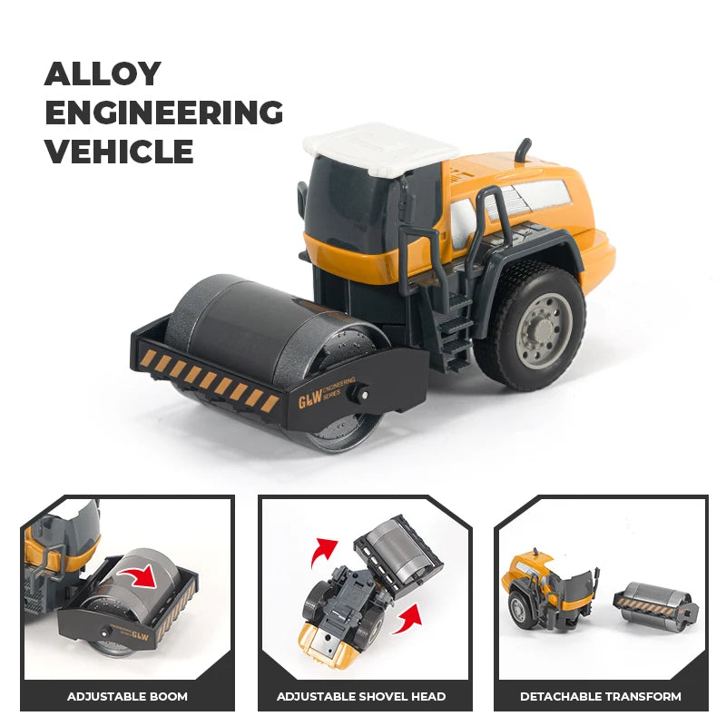 Diecast Engineering Vehicle Set for Kids - 4-Piece Construction Toy Collection