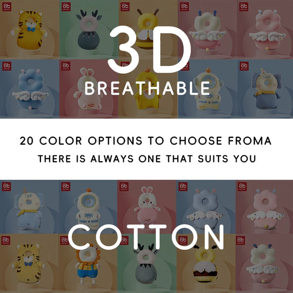 20 color options of breathable cotton soft silicone head protection pillows for baby