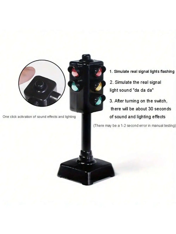 A black mini traffic light puzzle with flashing lights and sound effects.