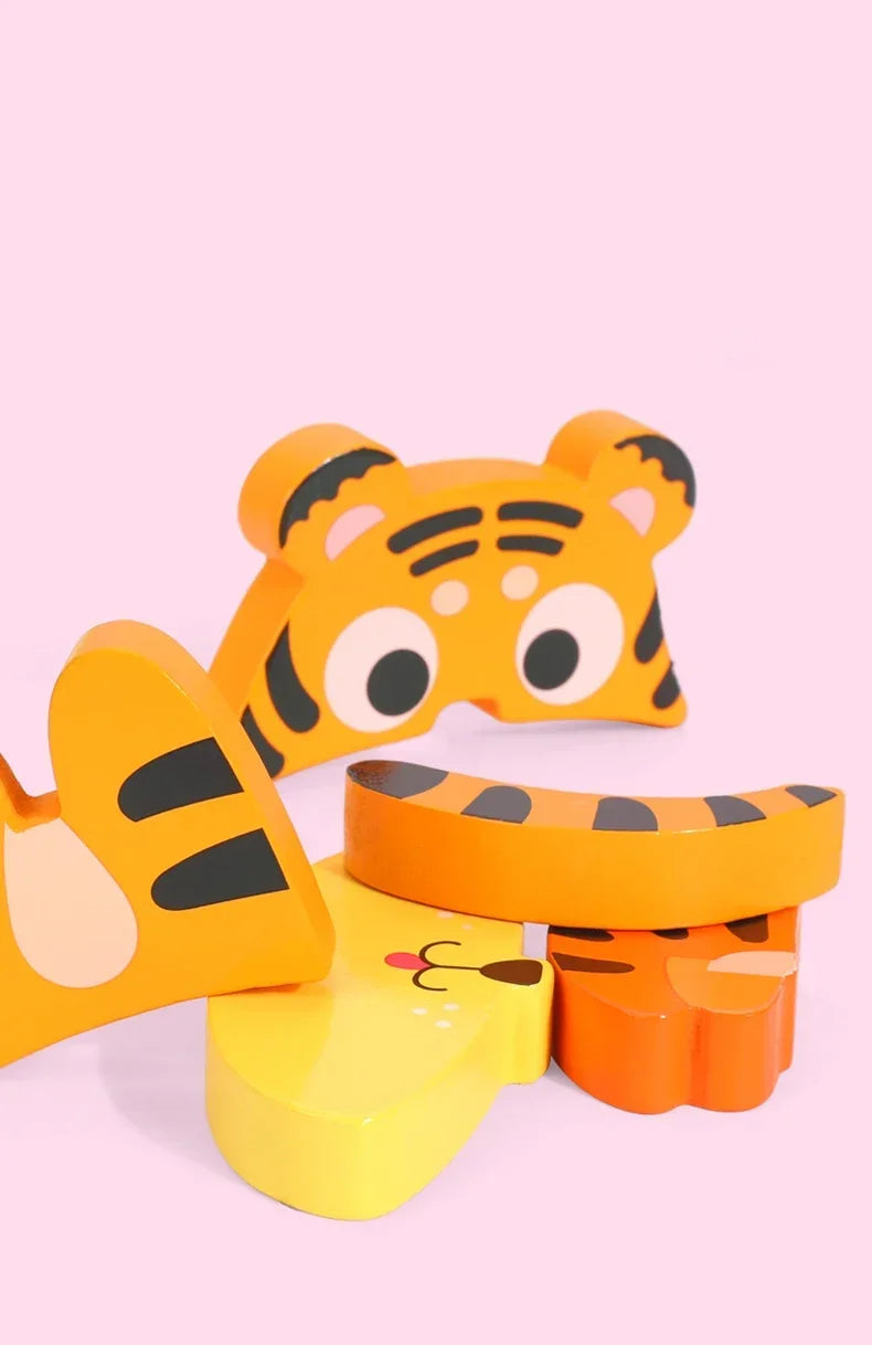 3D Wooden Tangram Puzzle Set for Kids – Cartoon Animals & Traffic Themes