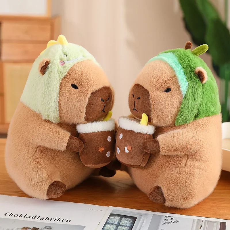 Adorable Capybara Plush Toy with Cute Turtle Backpack