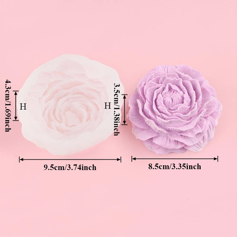 Rose & Peony Silicone Mold for Candle, Soap, and Resin Crafting