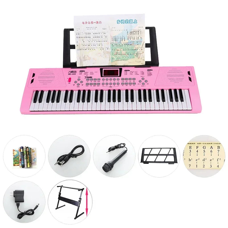 61-Key Portable Electronic Keyboard for Kids with Teaching Features