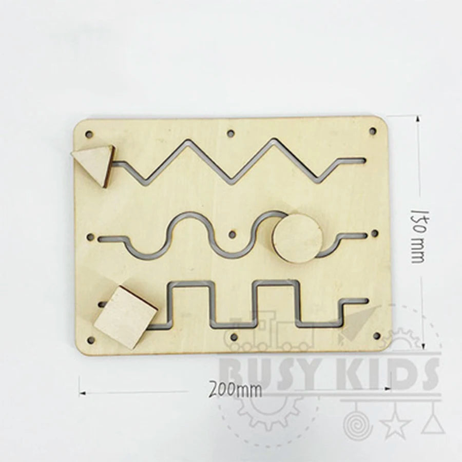 Montessori Wooden Busy Board Parts DIY Sensory Activity Set