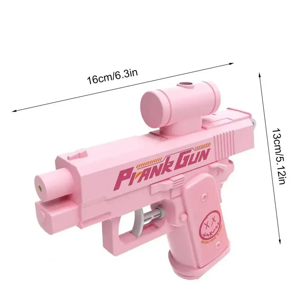 Pink plank gun water gun for kids with a 16cm length.