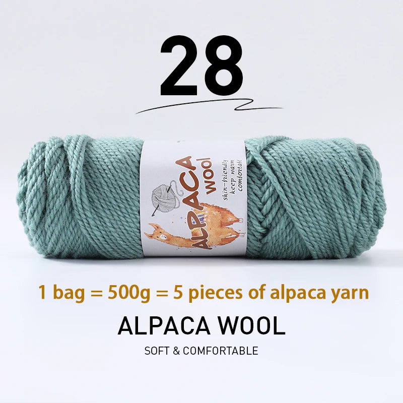 Luxurious Alpaca Wool Blend Yarn — 500g Thick Knitting Yarn