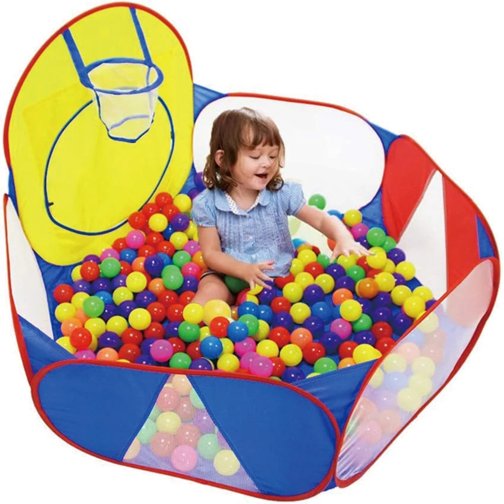 Kids' Foldable Ball Pit Play Tent with Storage Basket