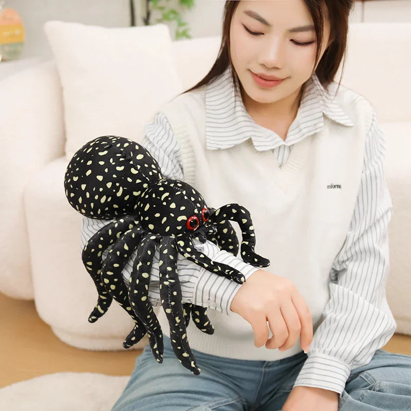 Realistic Tarantula Spider Plush Toy - Soft Cuddly Halloween Stuffed Animal