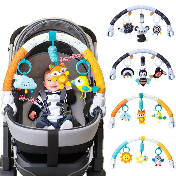 Infant sensory arch toy with hanging toys for play and development