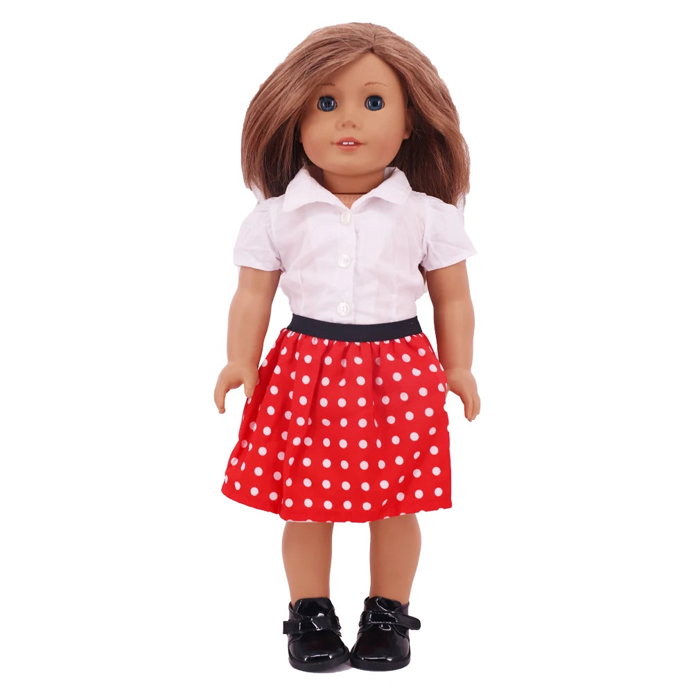 Two-Piece Doll Outfit with Top and Pants for 18-Inch and 43cm Dolls
