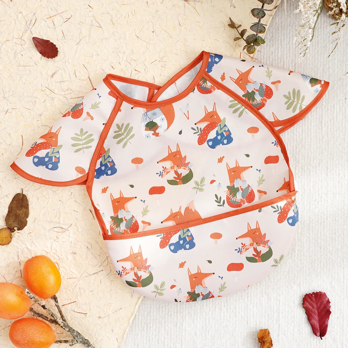 Waterproof Adjustable Baby Bib with Catch Pocket