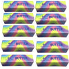 A grid of twelve rectangular butter stick squishy toys in various shades of purple and yellow.