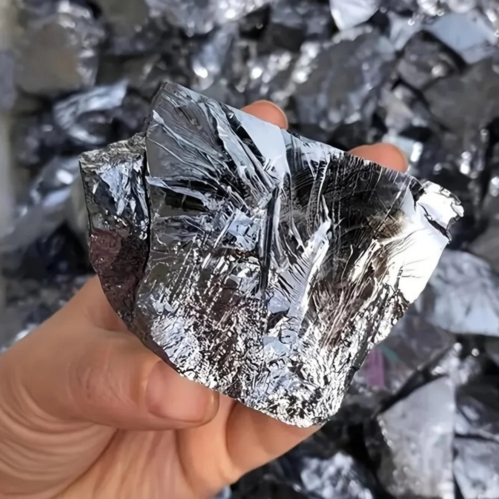 Natural Terahertz Raw Stone | Large Irregular Quartz Crystal | Metallic Luster Mineral for Home Décor