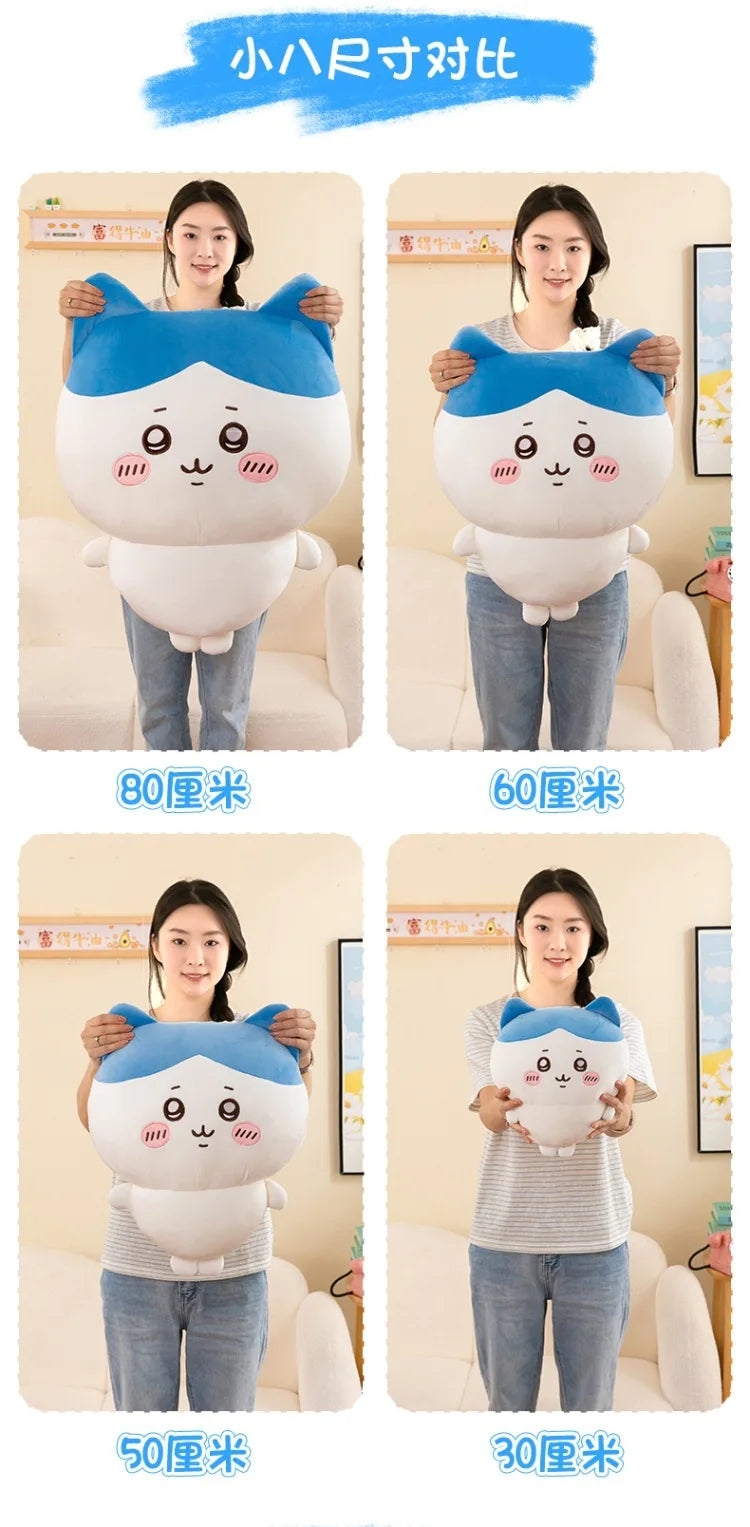 A set of Chiikawa Hachiware and Usagi plush dolls in various sizes, displayed against a light background.