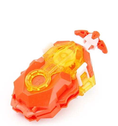 Orange and white burst-style spinning top launcher for kids
