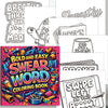 A colorful coloring book featuring bold and easy swear word designs for adult stress relief.