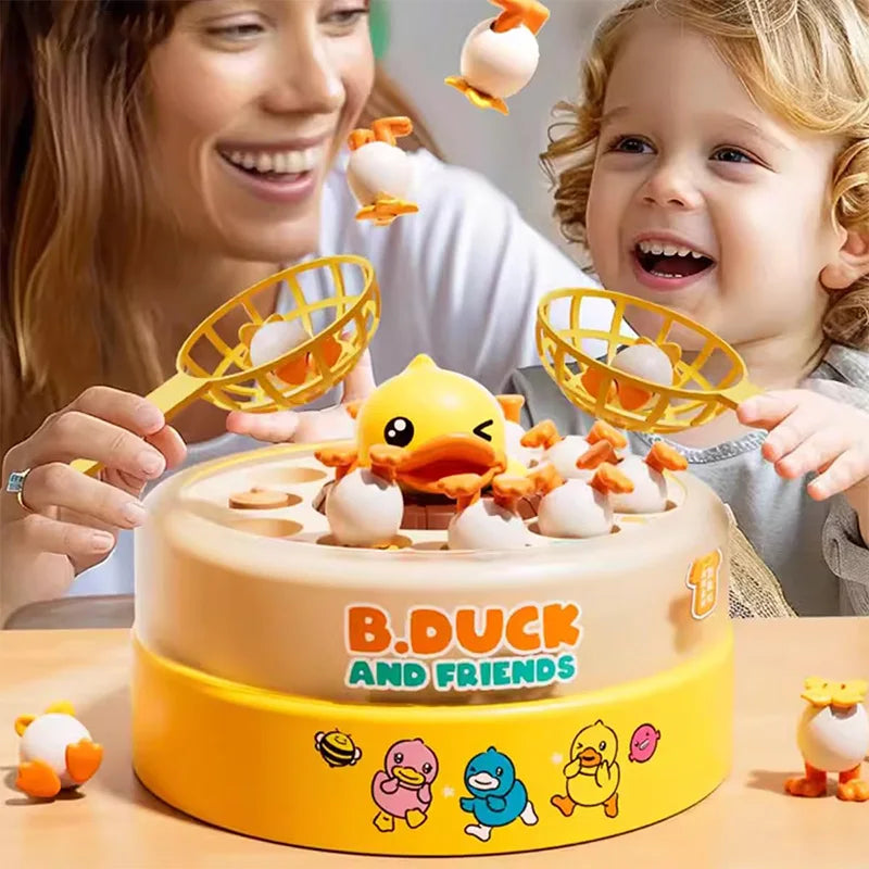 Musical Frog Catching Game with Turntable and Nets