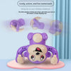 A purple interactive rolling monkey toy for children, shown in various forms and a main version.