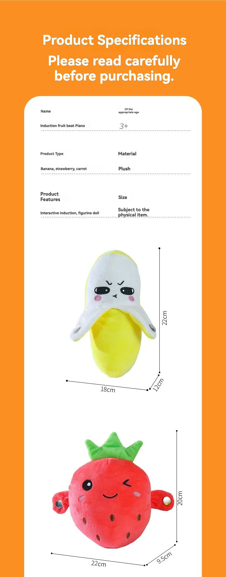 Fruit Metronome Plush Toy with Music