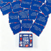 A collection of blue mini game cards with Spanish questions for conversation starters