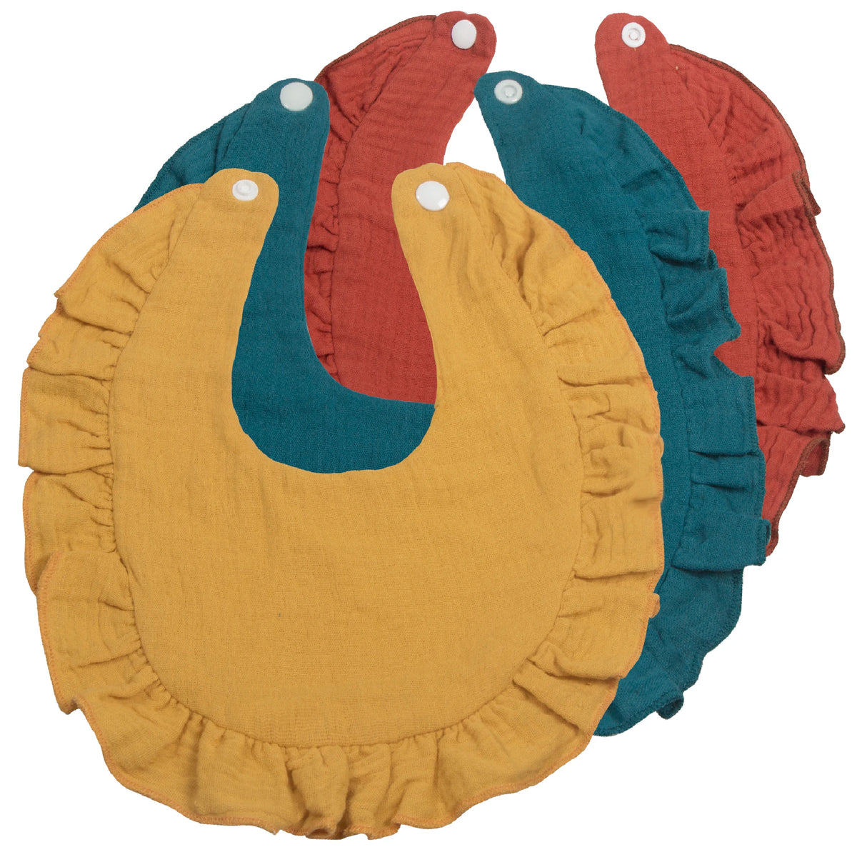 Soft Muslin Cotton Baby Bibs (3-Pack) with Snap Closure