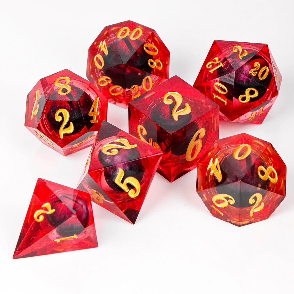 Eye Dice Set – 7-Piece Resin Polyhedral Dice for Horror RPG Games