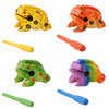 Handcrafted Wooden Frog Guiro Rasp Percussion Instrument