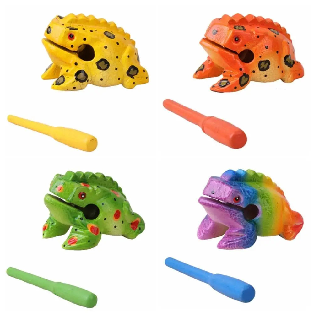 Handcrafted Wooden Frog Guiro Rasp Percussion Instrument