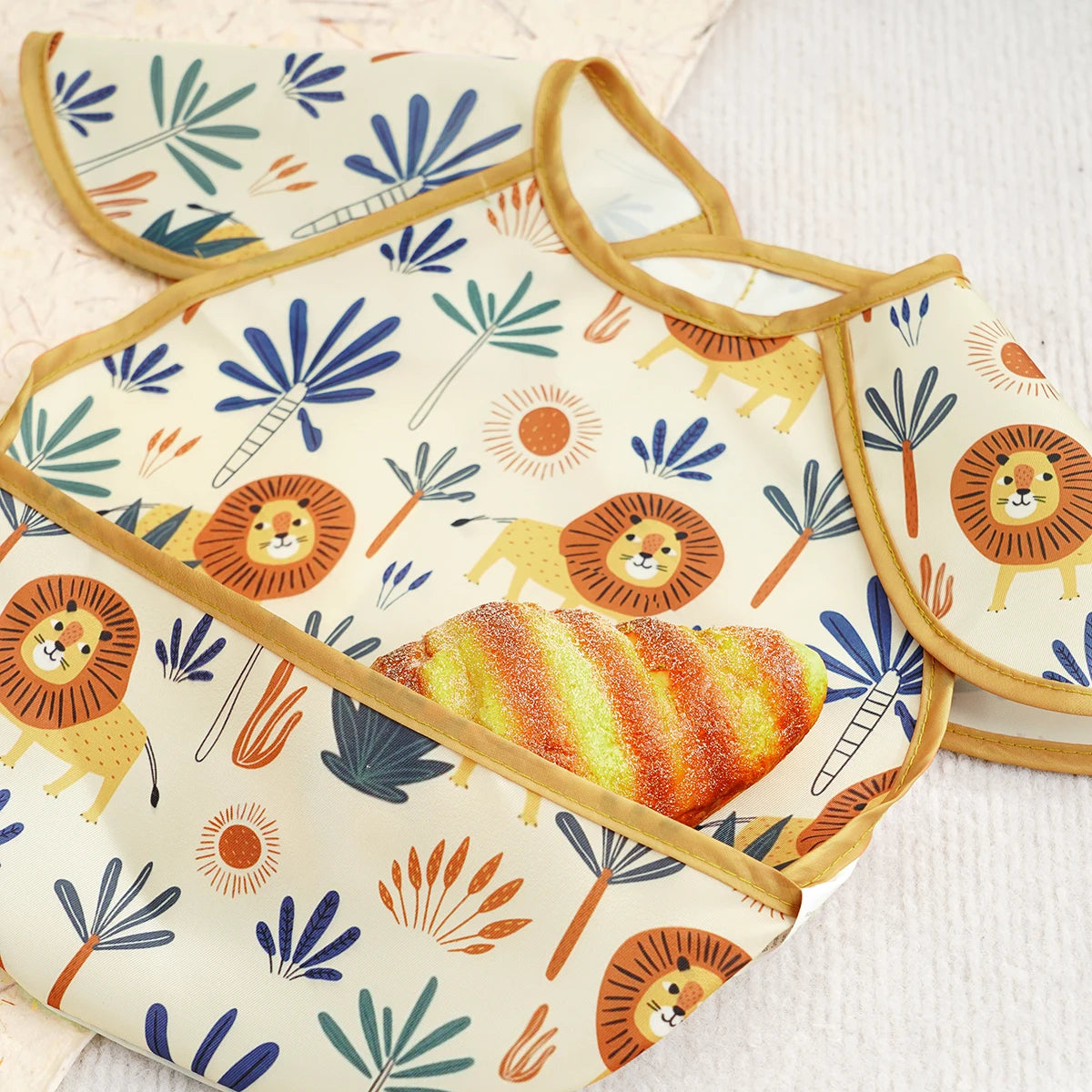 Waterproof Adjustable Baby Bib with Catch Pocket