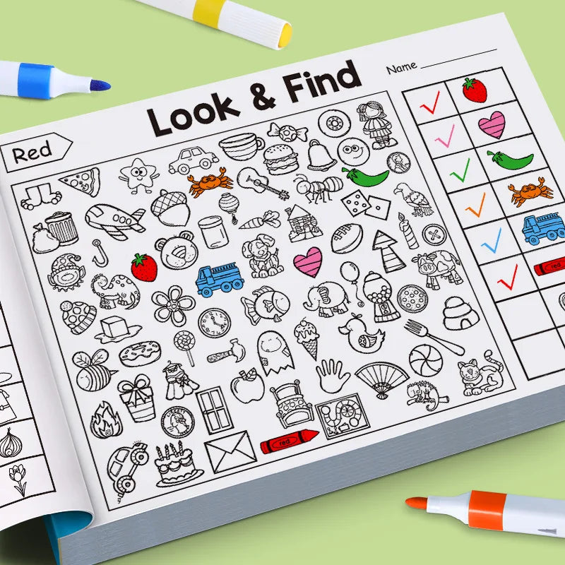 Kids' Seek-and-Find Activity Book – Visual Perception & Handwriting Practice