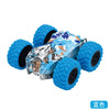 Blue four-wheel drive stunt car with pull-back action featuring a detailed animal design