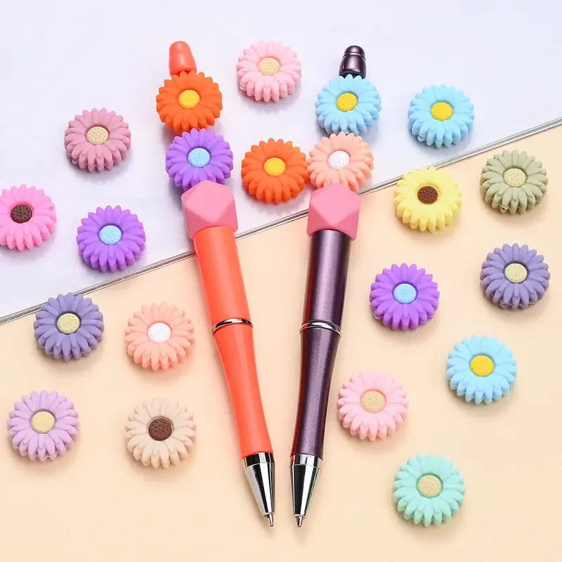 20mm Daisy Silicone Beads for DIY Jewelry & Crafts