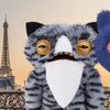 A collection of Fuggler Alley Cat plush toys featuring various striped and solid colored cats.